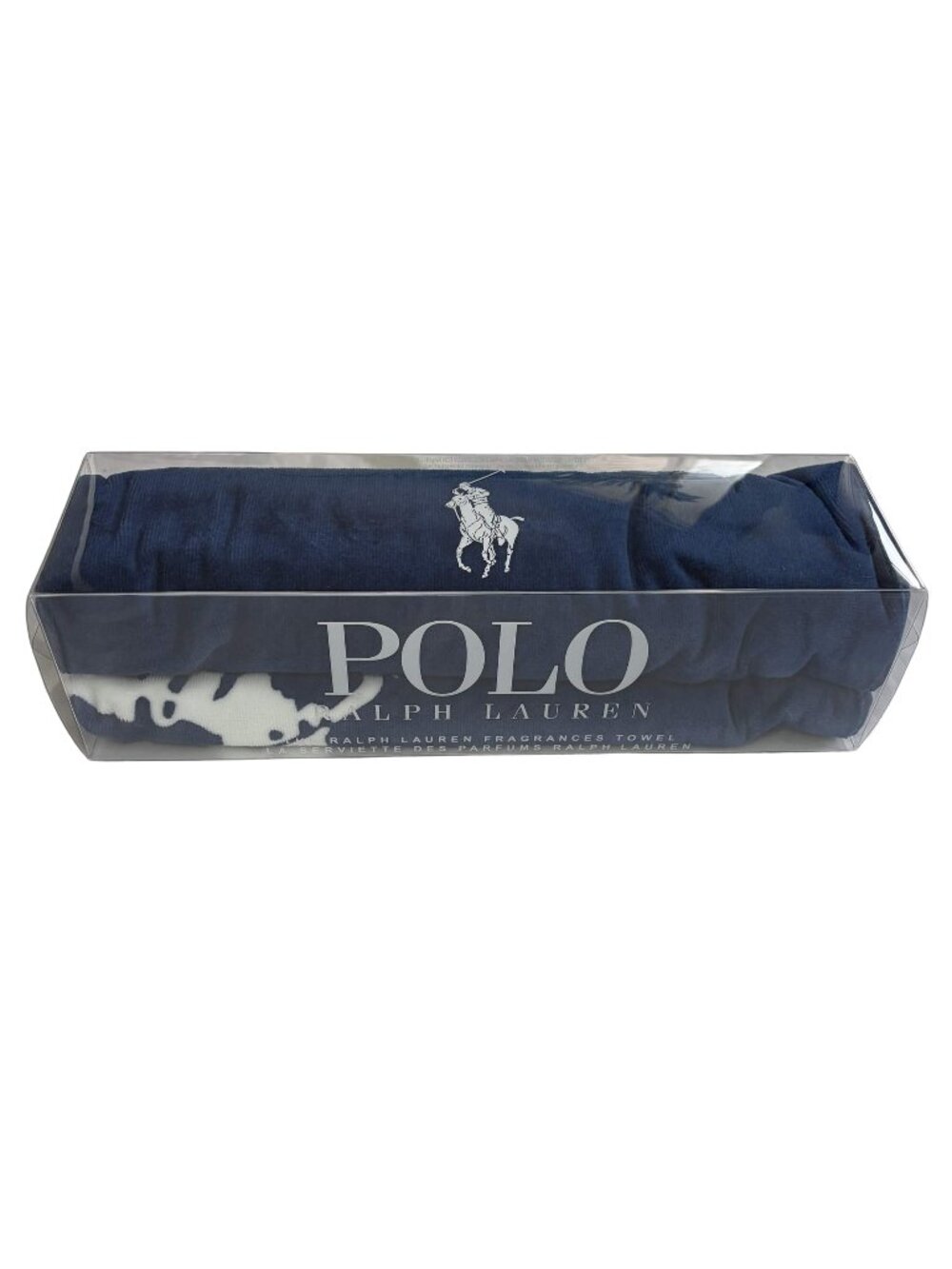 Ralph Lauren Fragrances Navy Blue Pony Towel Sealed NIB 34x64 Promotional
